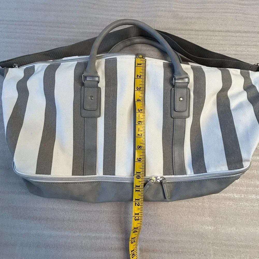 Ulta Striped Duffle Travel Bag w/Shoe Compartment